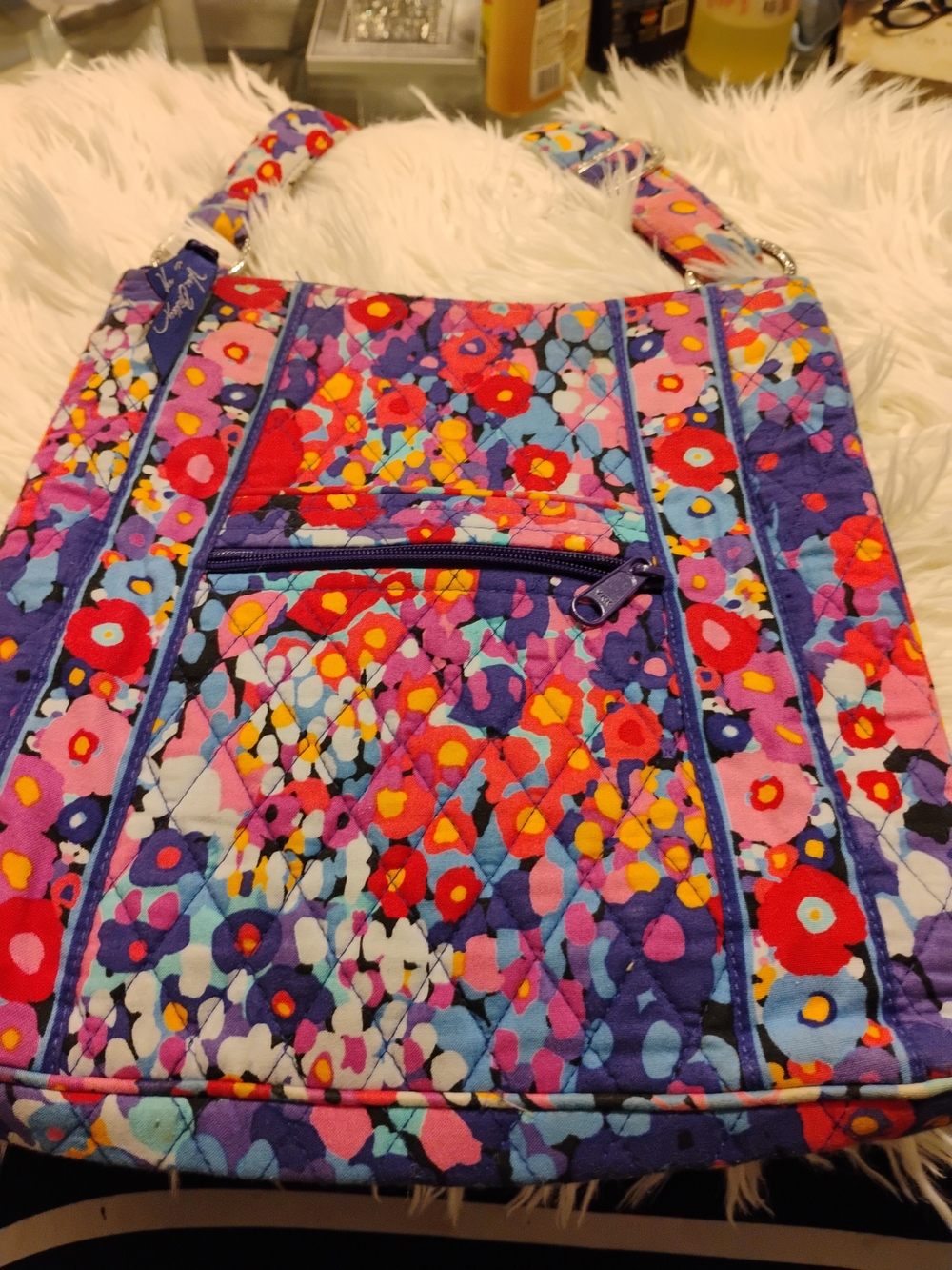 Vera Bradley Purple Multi Floral Quilted Shoulder Bag